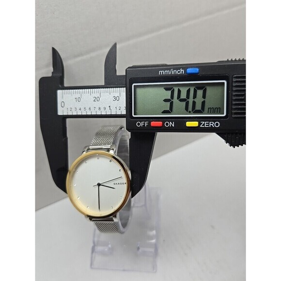 Skagen Hagen SKW2661 Womens 34mm Gold Silver Tone Mesh Quartz Watch New Battery main image 6